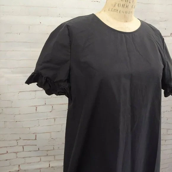 Zara Trafaluc Women's Black Ruffled Sleeve Shift Dress Size Large L - Picture 2 of 6